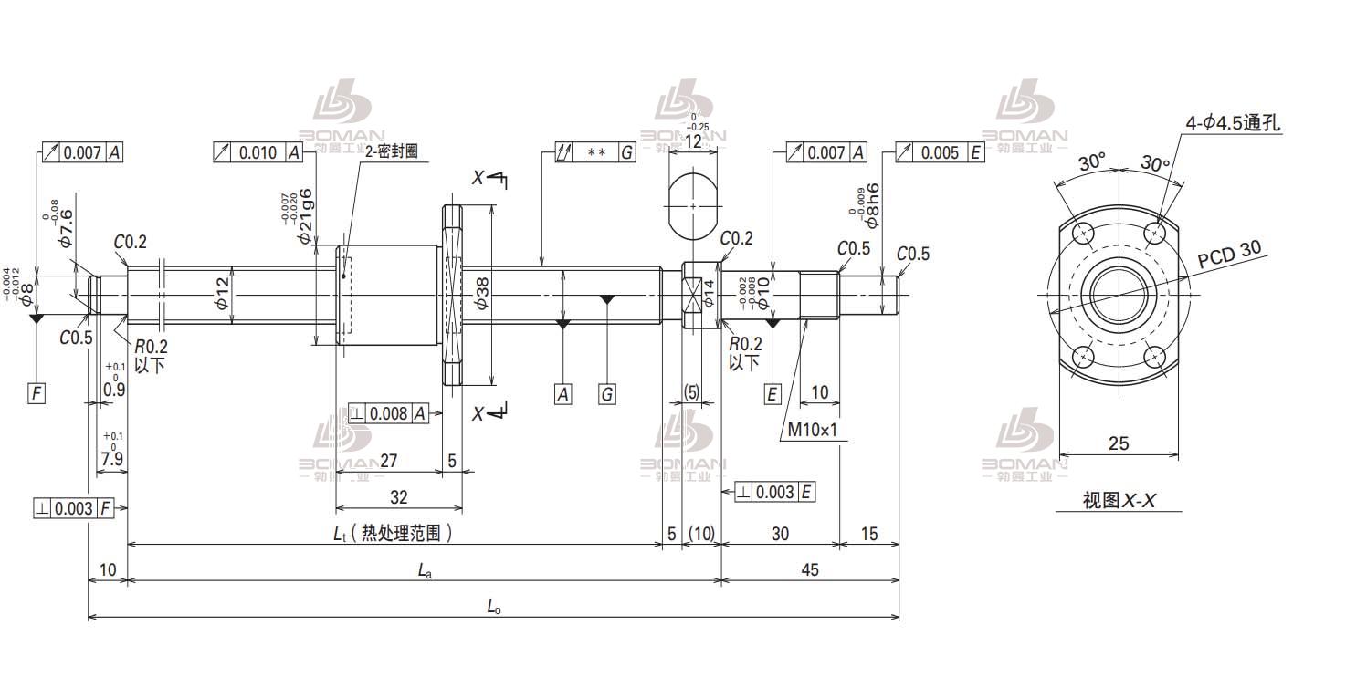 W1202MA-8Y-C3T2.5-轴端完成品滚珠丝杠