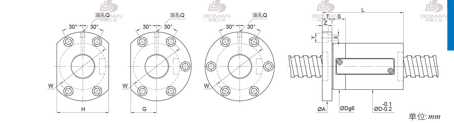 PMI FSWE3220-1.5 pmi滚珠丝杆加工