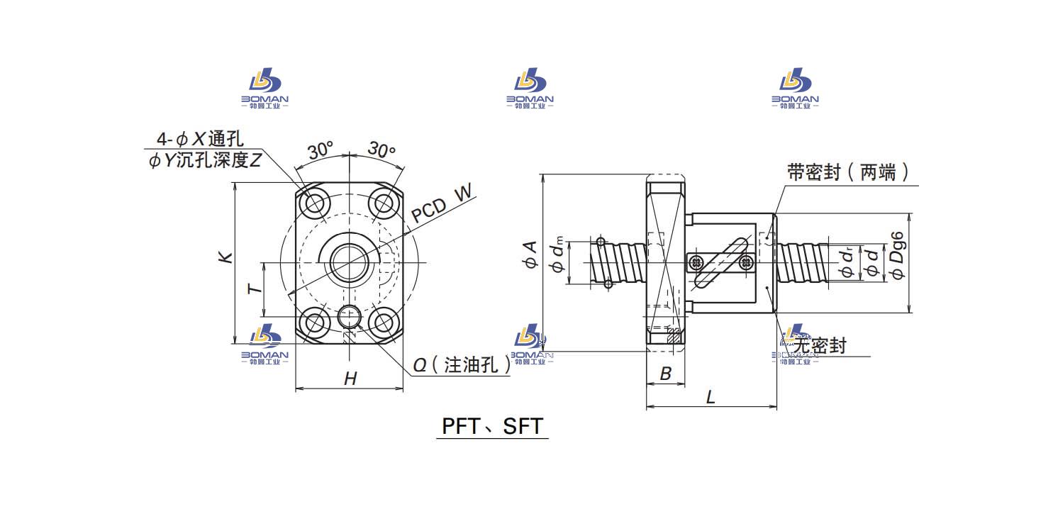 SFT1604-3-ZFT滚珠丝杠