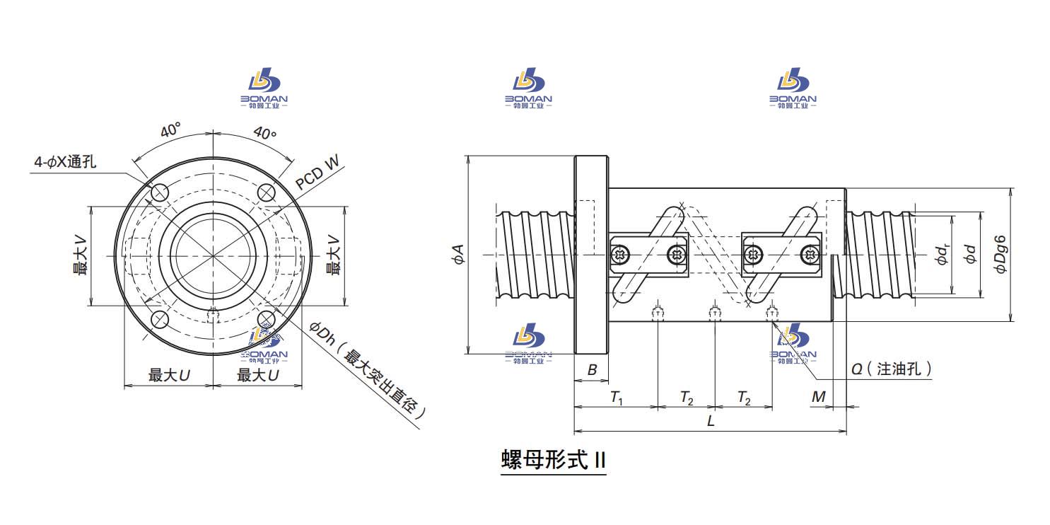 HTF5014-7.5-HTF注塑机滚珠丝杠