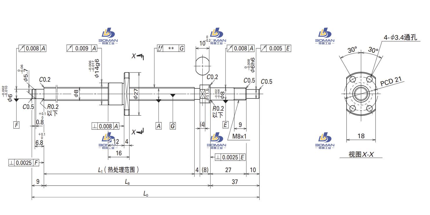 W0801MA-3PY-C3Z1-SA标准滚珠丝杠