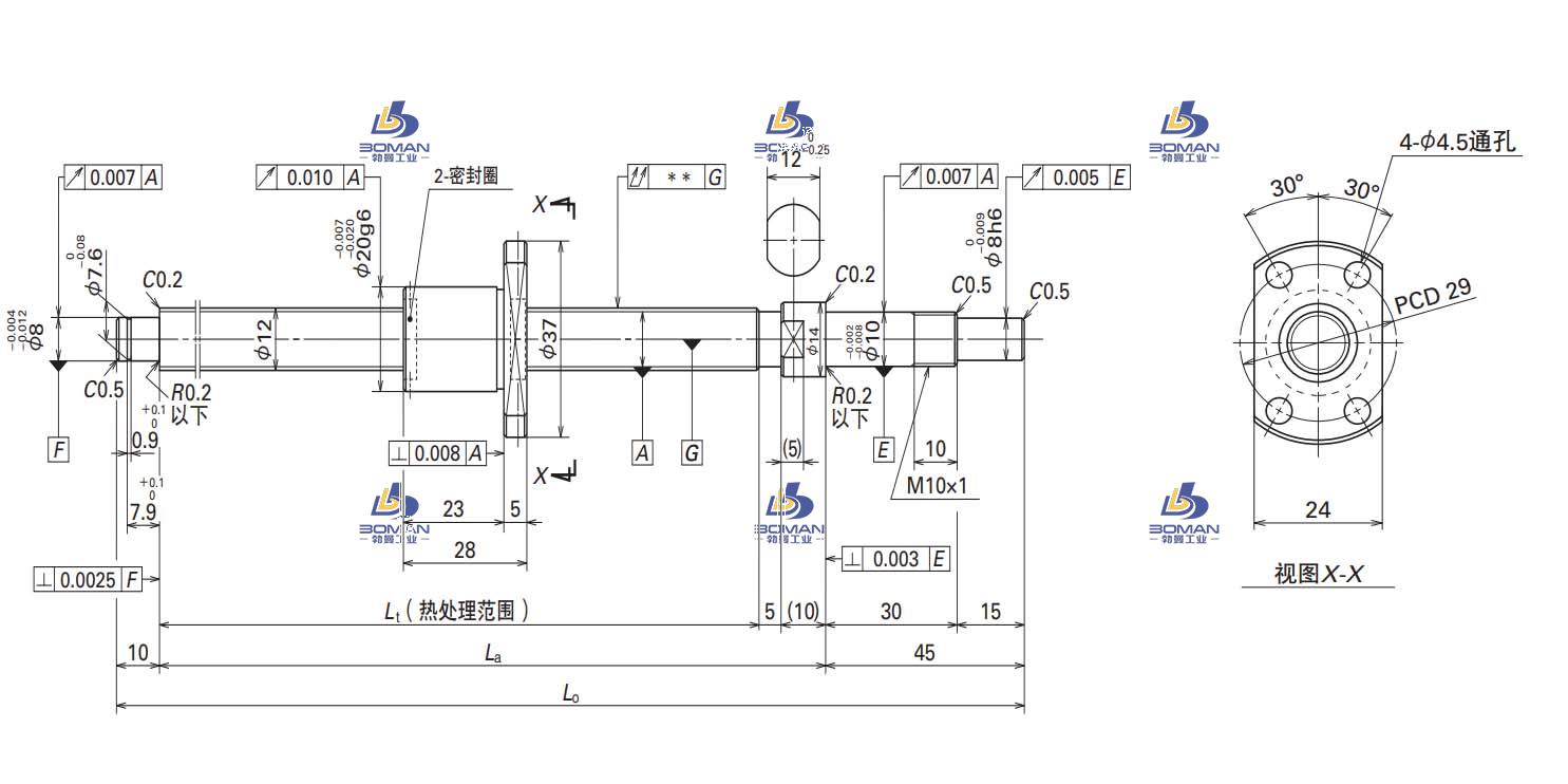W1201MA-2Y-C3T2-轴端完成品滚珠丝杠