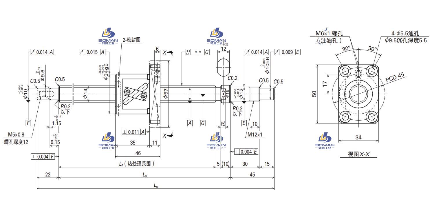 W1401FA-4-C5T8-SA标准滚珠丝杠
