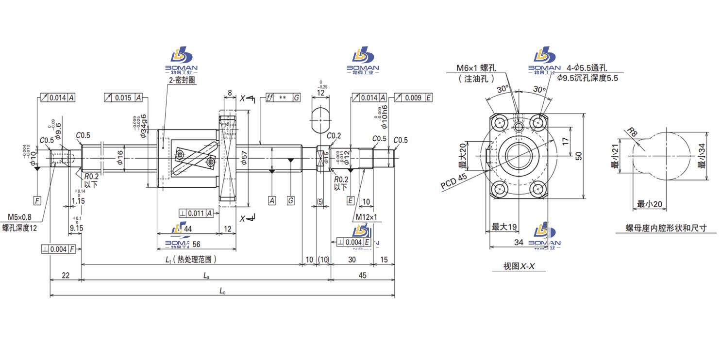 W1606FA-3P-C5Z16-MA标准滚珠丝杠