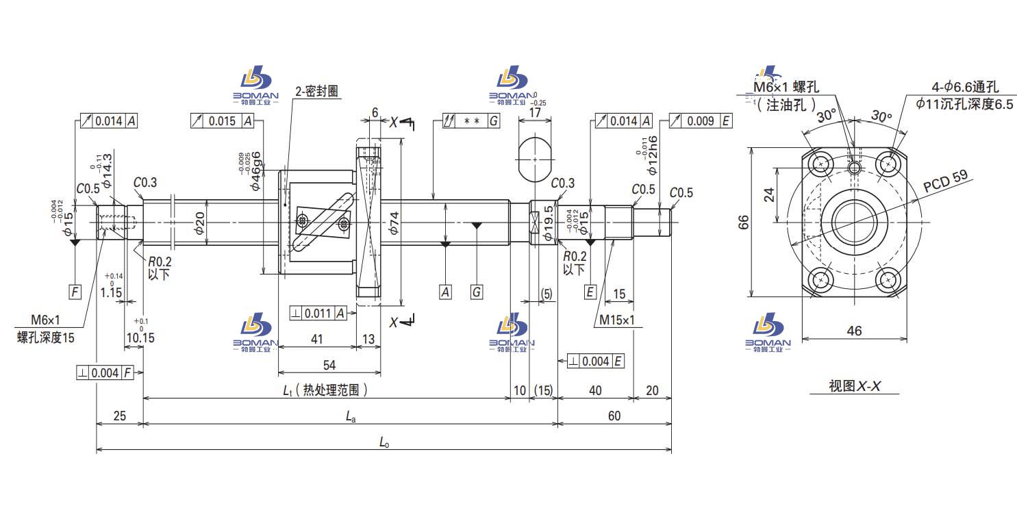 W2002FA-2-C5T10-FA标准滚珠丝杠