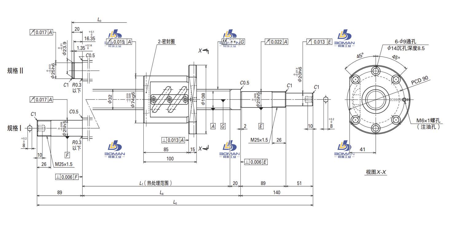 W3209SA-6Z-C5Z10-FA标准滚珠丝杠