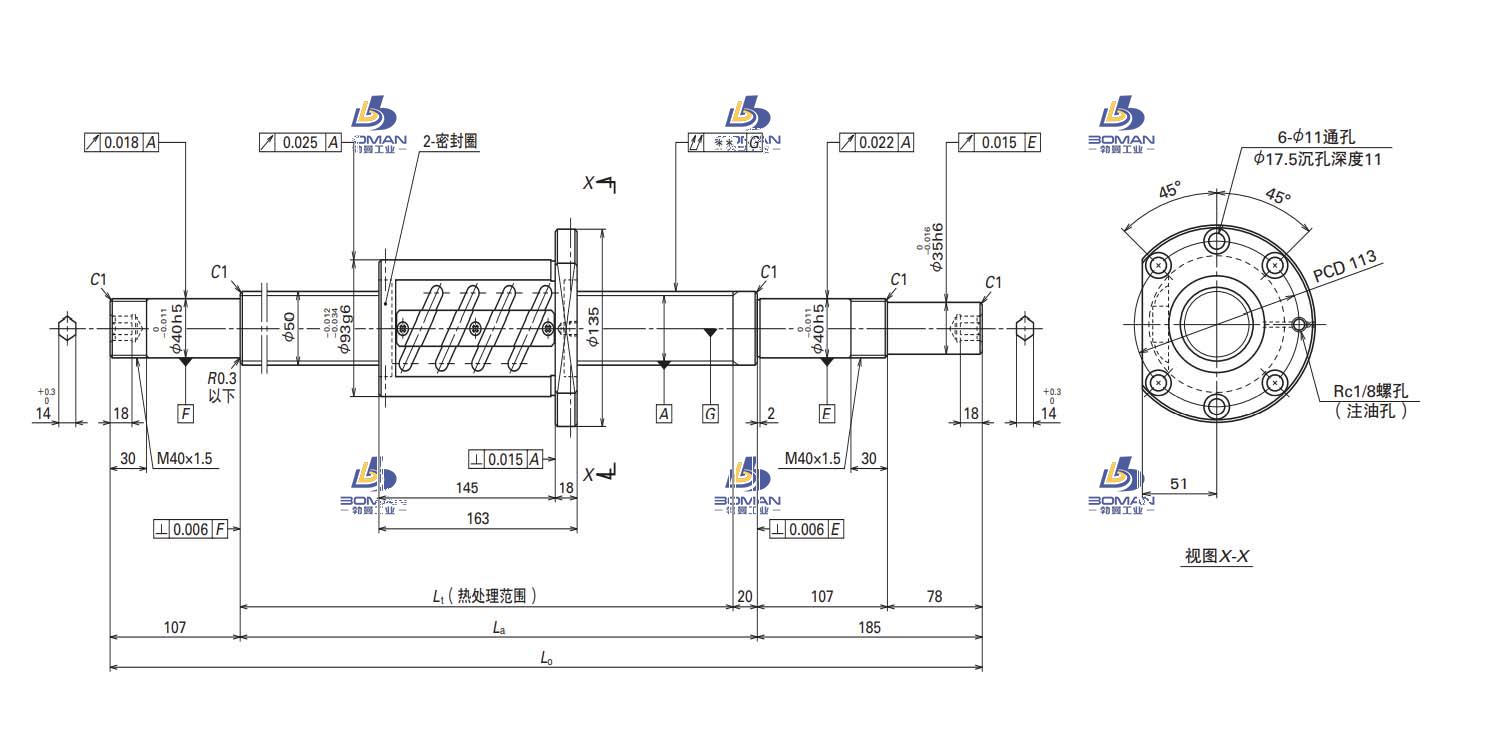 W5011SA-2Z-C5Z10-MA标准滚珠丝杠